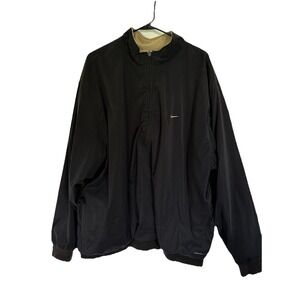 Nike Golf Therma-FIT Reversible 1/4 Zip Jacket Mens XL Navy Tan Fleece Pullover